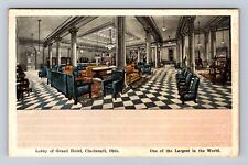 Cincinnati OH-Ohio, Lobby of Grand Hotel, Advertising, Vintage Souvenir Postcard picture