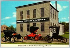 Early Ford Cars at Mack Avenue Factory, Detroit, MI - Postcard picture