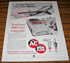 1954 Print Ad AC Spark Plugs Jet Plane & Rocket Engine Oldsmobile picture