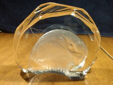 Etched Art Crystal Eagle Sculpture Signed Capredoni By Darlington Crystal... picture