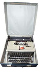 Vintage Olivetti Underwood Lettera 31 Typewriter Gray & Black With Blue Case picture