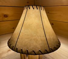 Rustic Faux Leather Bell Lamp Shade - 14