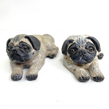 Adorable Vintage Ceramic Pug Dogs (Set of 2) Home Decor picture