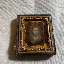 DAGUERREOTYE  Sixteenth Plate 1/16 - Young Elegant Woman ID BACK CASE 1/2 CASE picture