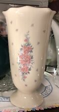 Vintage Lenox Pedestal Vase Petite Rose Pattern Cream 7” picture