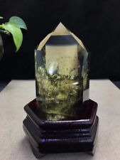 700g Natural citrine quartz Obelisk white Cystal Point Wand Tower + Stand gift picture