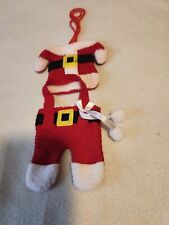 Christmas Soft Knit Santa Outfit Ornament With Rope Hangers picture