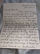 Antique 1914 Letter: Charleston WV Elementary Teacher Talks Exams, Maybe Lesbian picture