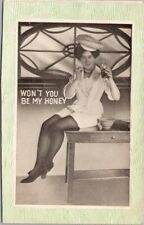 Vintage 1910s Romance Greetings Embossed Postcard 
