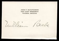 William Beebe - New York Zoological Society - Auto Signed Card / John McCutcheon picture