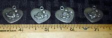 VINTAGE PEWTER?/SILVER? MICKEY MOUSE HEART SHAPED CHARM LOT (4) NICE CONDITION M picture