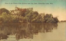 Okauchee Lake Wisconsin~Handcolored~Huge Club House Nestled Among the Trees 1911 picture