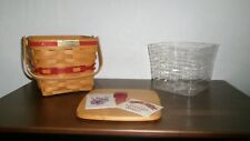 LONGABERGER Christmas Holiday Cranberry Basket Protector Woodcrafts Lid picture