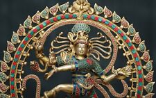 Lord Nataraja Statue Large Brass Nataraj 51CM Dancing Shiva Natarajan Inlay Work picture
