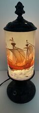 Vintage Ombre Shipp Cylinder Mantle Lamp - Hand Painted Art Deco picture