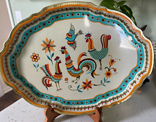 VTG Baret Ware Art Grace Metal Calico Serving Tray Rooster England No. 65/T34 picture