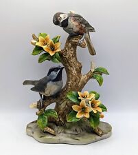 Vintage Ethan Allen Porcelain Ceramic Chickadee Birds Figure Figurine  picture