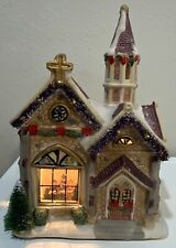 Vtg East West Distributing Co Church Choir Christmas Village Lighted Building picture