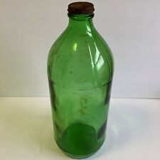 Vintage Green Glass Bottle with Cap Cristalerias Cattorini Hermanos Argentina picture