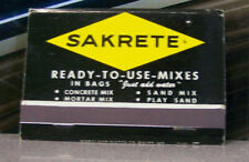 Vintage Matchbook B5 Sakrete Concrete Mix Mortar Sand Play Ready To Use Add H2O picture