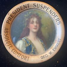 Antique President Suspenders Tip Tray-George W. Emmert (York,PA) picture