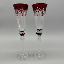 Fabergé Pair Of Signed Imperial Collection Champagne Flutes Red Gorgeous picture