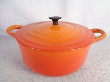 Vtg Le Creuset Orange Round Dutch Oven 2.5 Qt Size C Pot Enameled Cast Iron picture