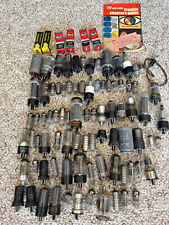 LARGE LOT 80+ RADIO/TV VACUUM TUBES WITH TROUBLE SHOOTERS GUIDE picture