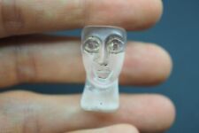 Antique Roman Crystal Carved Human Old Rock crafted Stature Figure Amulet picture