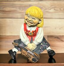 Candy Designs Norway Figurine Laughing Girl Elf Pixie Gnome with fiddle violin picture