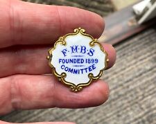 Vintage Foremens Mutual Benefit Society FMBS membership lapel badge 1920 antique picture