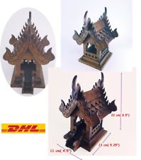Small Spirit House Buddha Temple Teak Wood Thai Handcrafted Collectible VTG Deco picture