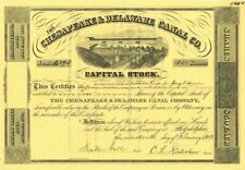 Chesapeake and Delaware Canal Co. - 1911-12 dated Stock Certificate (Uncanceled) picture