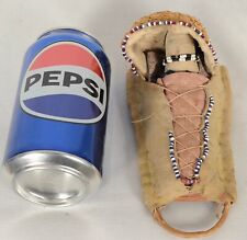 APACHE Native American Beaded 1930's Vintage Papoose Doll W/ Cradle Board picture