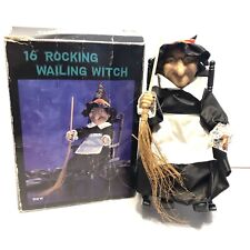 VTG Rocking Chair Wailing Witch Sound Activated Laughs Eyes Flash 16” See Video picture