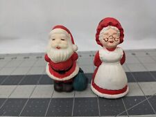 Kissing Santa Mrs Claus Figure Lot Ceramic 3 Inch picture