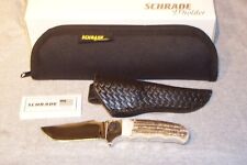 SCHRADE USA D'HOLDER SDHO3  BEAUTIFUL STAG RARE NO NUMBER NIB GENUINE REAL DEAL picture