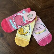 Pusheen Fruits Socks 3 Pack Exclusive Spring 2024 Banana Peach and Berry Shortie picture