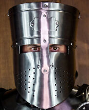 Medieval Reynald Crusader Great Helmet - Handmade 18 Gauge Steel - Authentic picture