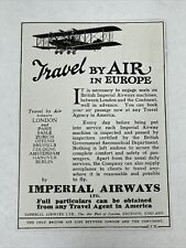 1925 Imperial Airways Print Ad Plane British Air Line Europe Antique Travel picture