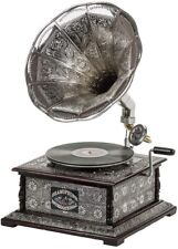 Original Silver Square Music Player | Record Player | HMV Vintage Gramophone Pla picture