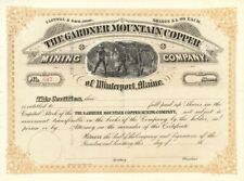 Gardner Mountain Copper Mining Co. of Winterport, Maine - 1880's dated Unissued  picture