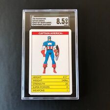 1988 Marvel Super Heroes CAPTAIN AMERICA SGC 8.5 Blue Back Super Top Trumps picture