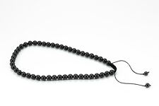 Shungite Necklace Black pearl beads 10 mm rare mineral EMF protection picture
