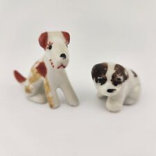 Japanese Dog Figurines Vintage Porcelain Miniatures Made In Japan Lot of 2 picture