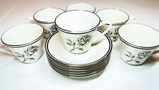Vintage Lenox Forever Cup & Saucer Set Of Six - Beautiful “Black Rose” picture