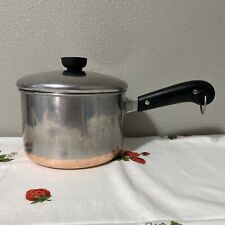 Vintage Revere Ware 3 Quart Saucepan Pot with Lid Copper Bottom Double Ring picture