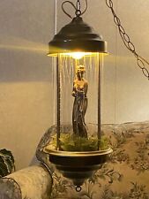 Vintage MCM mid century modern Hanging Greek Goddess Statue Oil swag Rain Lamp picture