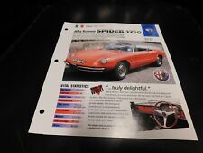 1967-1971 Alfa Romeo Spider 1750 Spec Sheet Brochure Photo Poster  picture