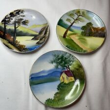 Lot of 3, Porcelain Mini Plates, Made In Japan, Hand Painted, 4